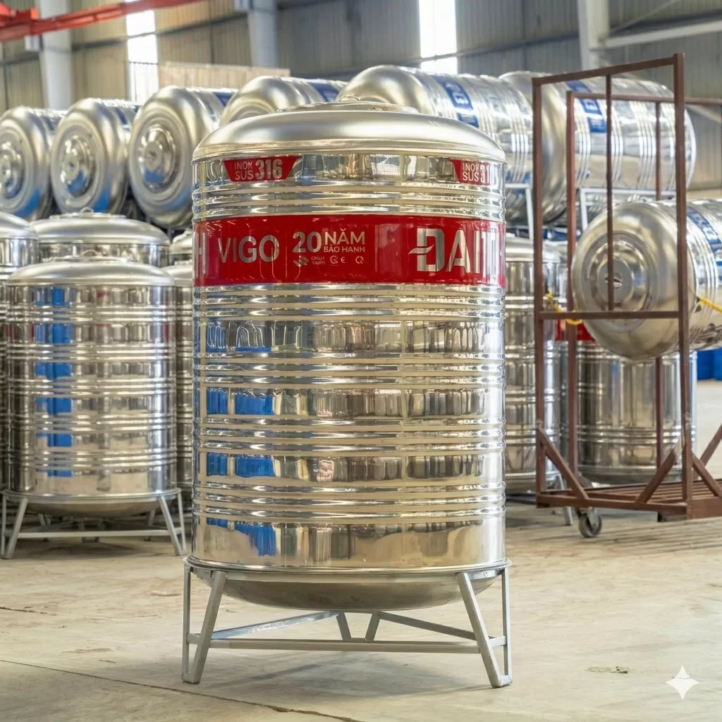 Bồn Nước Inox Đại Thành 500L Đứng - SUS 316
