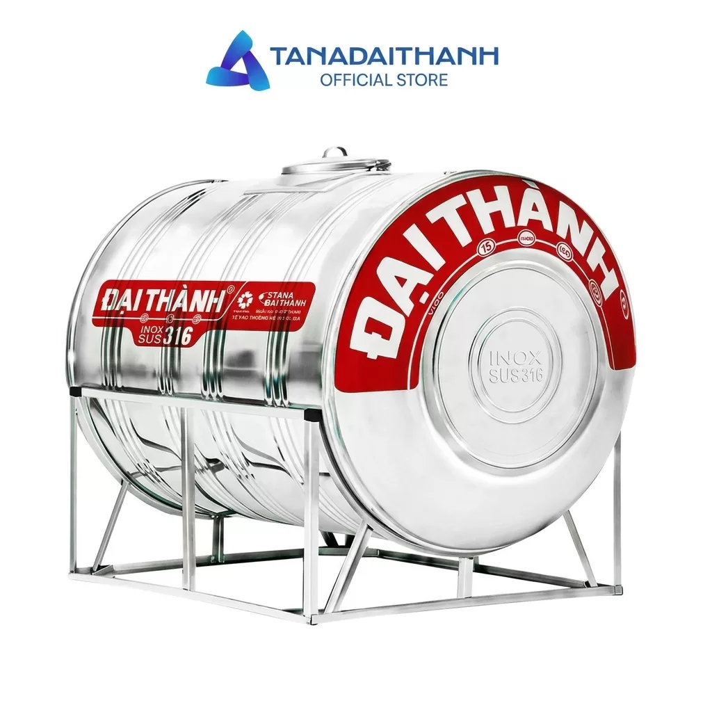 Bồn Nước Inox Đại Thành 1.000L Ngang - SUS 316