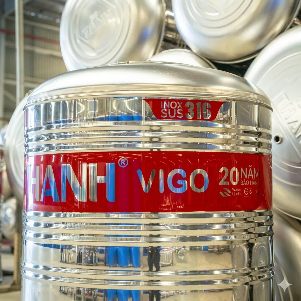 Bồn Nước Inox Đại Thành 500L Đứng - SUS 316