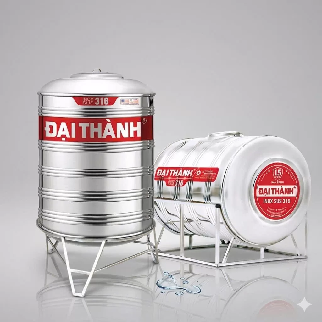 Bồn Nước Inox Đại Thành 500L Đứng - SUS 316