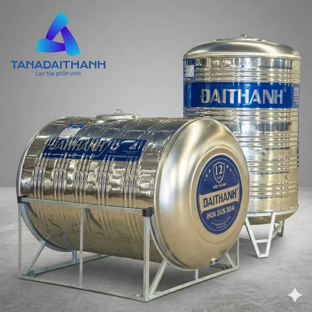 Bồn Nước Inox Đại Thành 2.000L Ngang - SUS 304