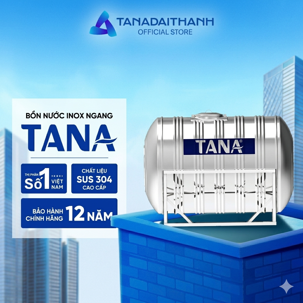Bồn Nước Inox Tân Á 2.500L Đứng - SUS 304